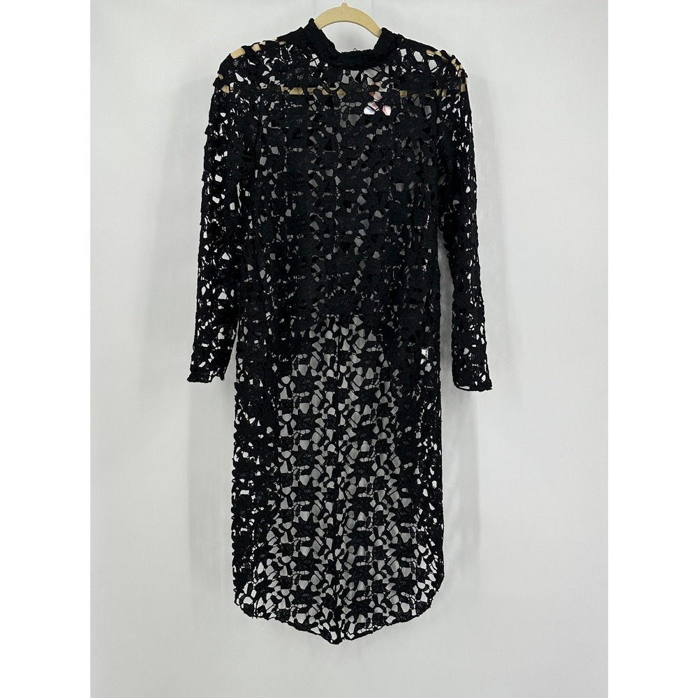 Womens Crochet Boho High Low Dress Sz S Romantic Goth Victorian Witchy Festival
